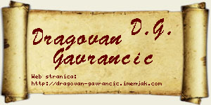 Dragovan Gavrančić vizit kartica